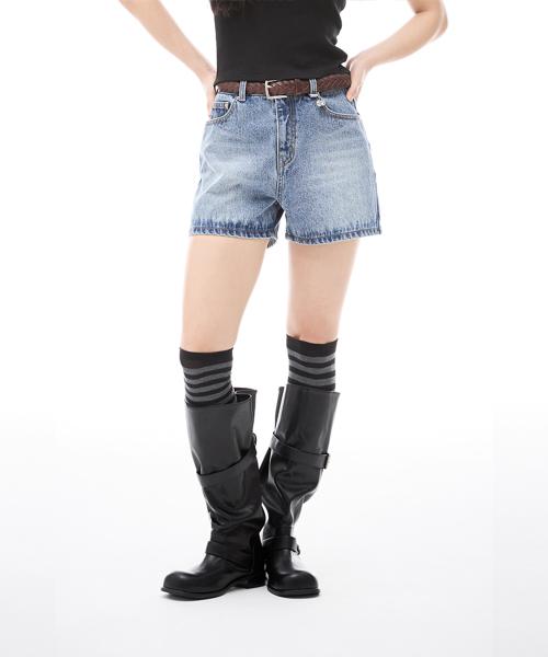 키르시 베이직 데님 쇼츠 [블루]