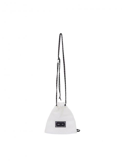 MESH STRING MINI BAG IN WHITE