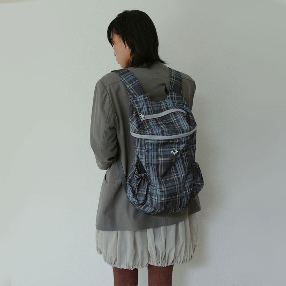 [단독]Check cylinder Backpack _ BlueCheck