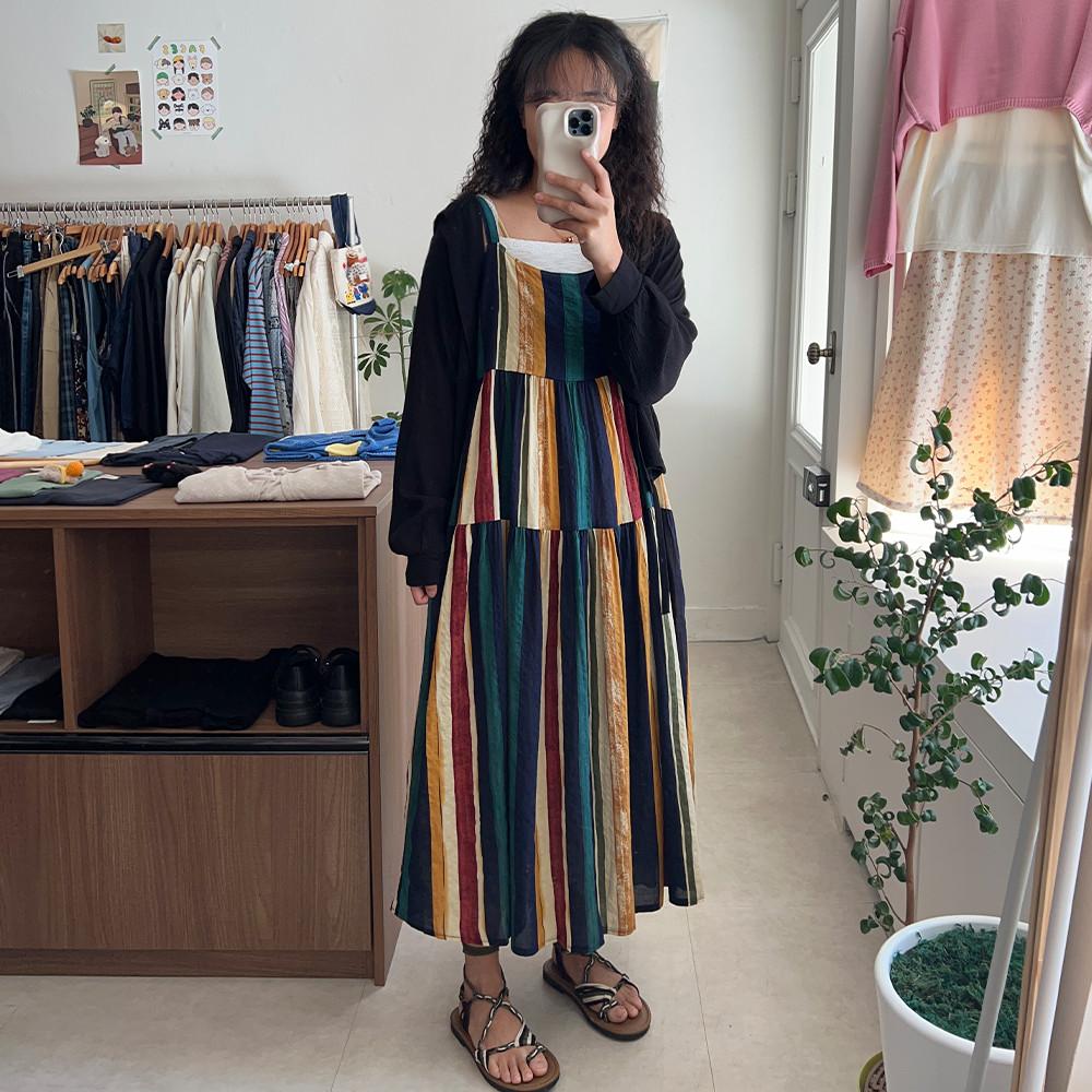 인디아 히피 원피스 (베이지그린)- 77착용가능