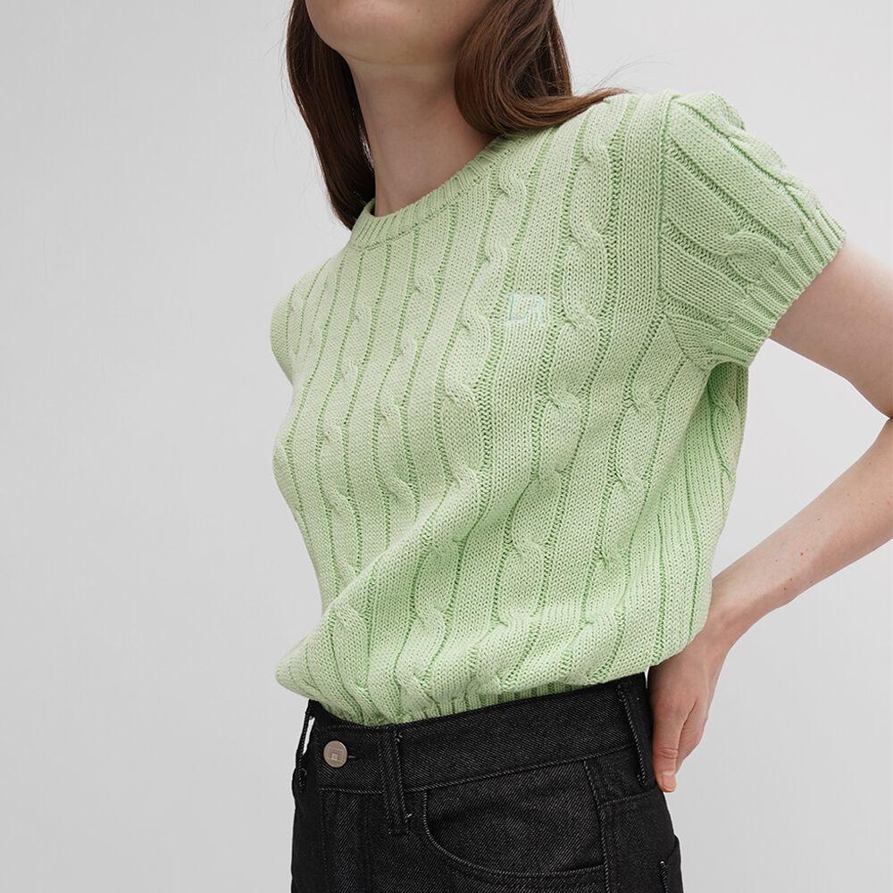 Cotton Round Cable Knit - Mint