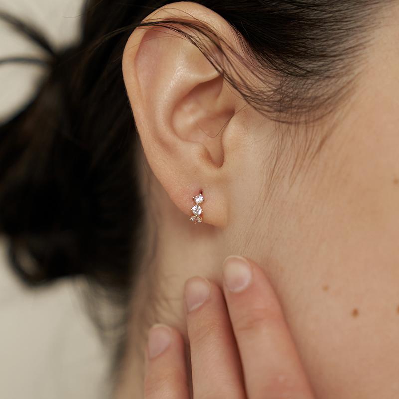 14K 트리플 시그니티 귀걸이