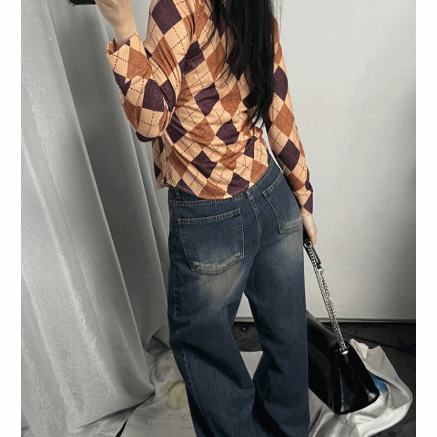 y2k vintage argyle shirts