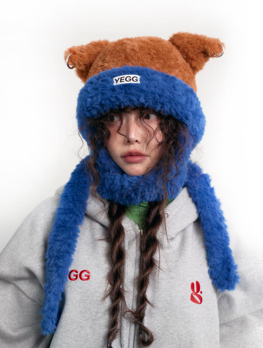 Piercing wing scarf hat - blue