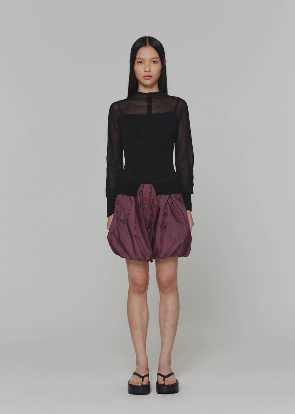 nylon shirring shorts, purple