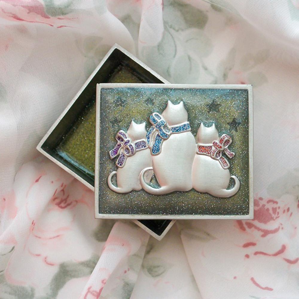 빈티지 보석함 트링켓 글리터 고양이 소품