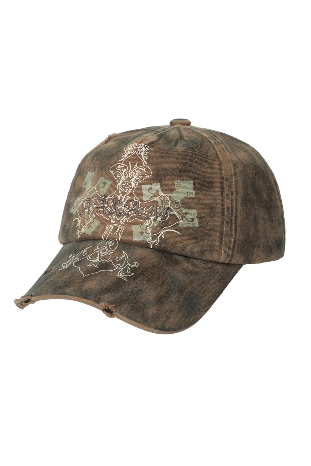 [3.20 예약 배송] CROS2 Washed Damage Ball Cap (Khaki)
