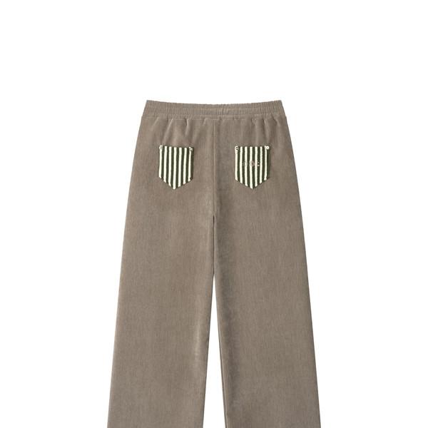 VELVET STRIPE WIDE PANTS (OAT)