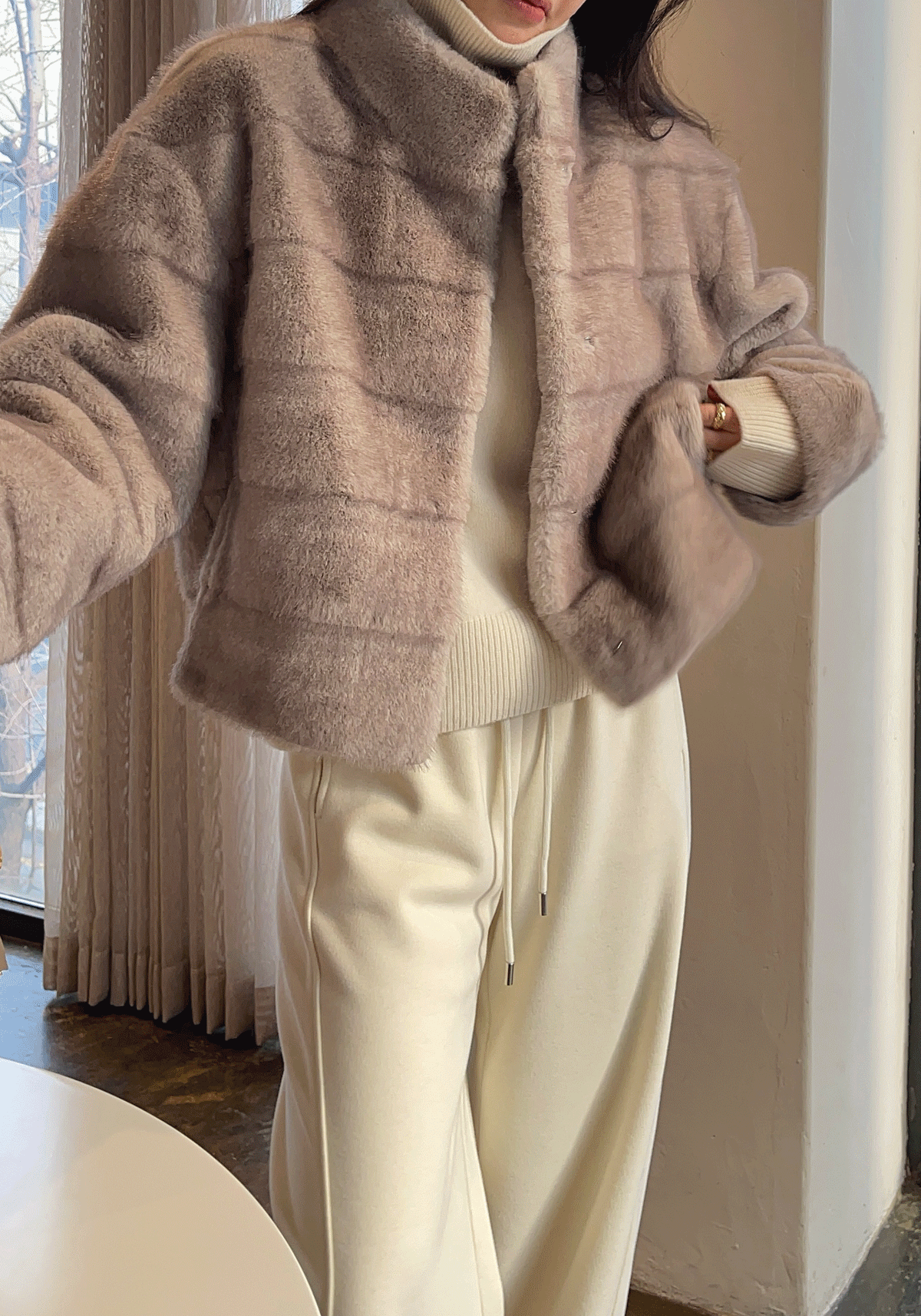 [프리미엄 라인] 호리젠탈 에코밍크 자켓(2col)