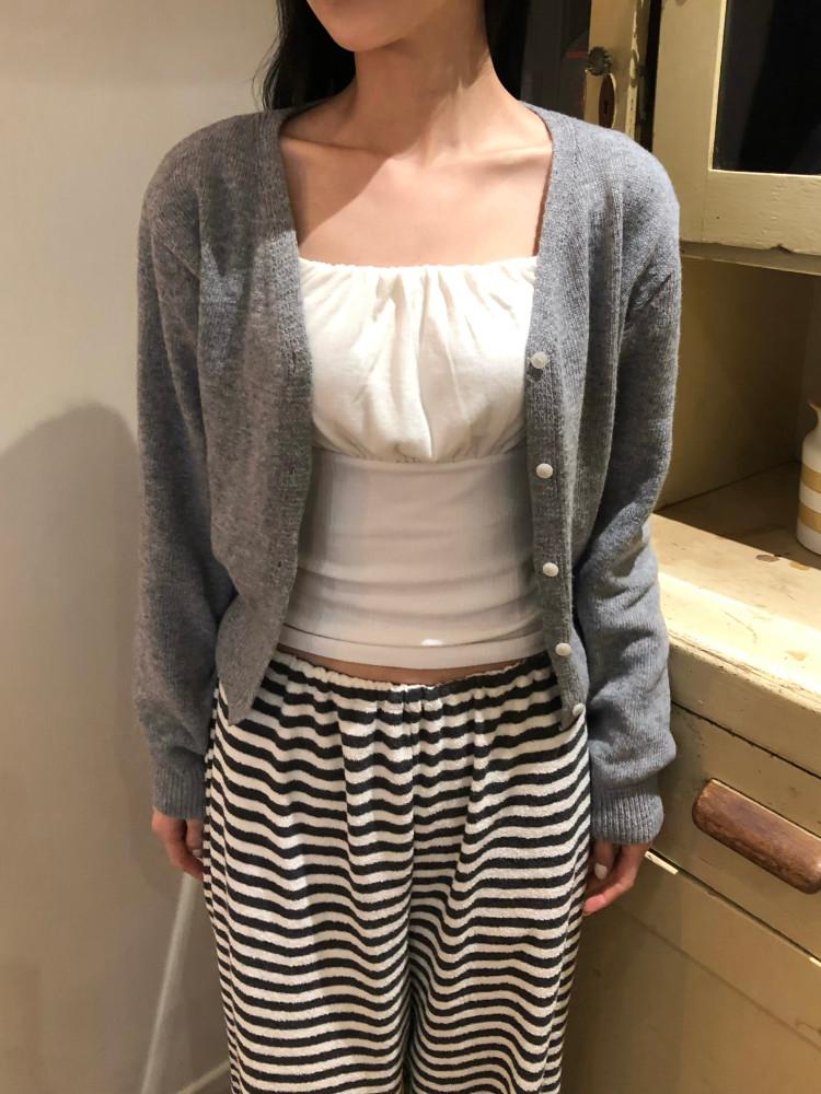 베이직 브이넥 니트 가디건