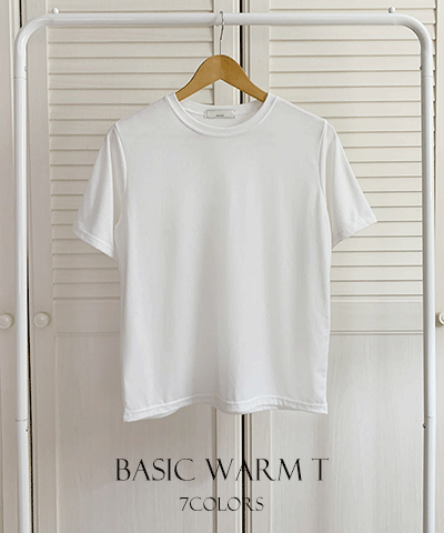 [기모❣겨울필수] 7색 소프트 기모 베이직 이너 티셔츠 , 기본 루즈핏 반팔 티 겨울 니트 맨투맨 레이어드 화이트 핑크 블랙