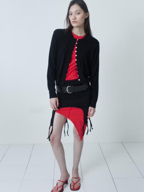 세릭(CERRIC)  TENCEL GARTER TOP SKIRT / BLACK - 사이즈 & 후기 | 무신사