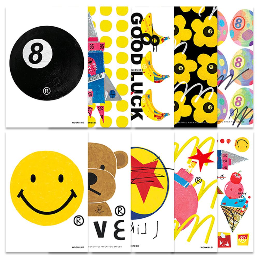 [ 카드 ] LUCKY CARD 35 + MAGNET  우니88 엽서 스마일 에잇볼 당구공8 유니크 빈티지 홈데코 체커 작가 그림 포스터 카드 카페 원룸 미드센추리모던 방꾸미기