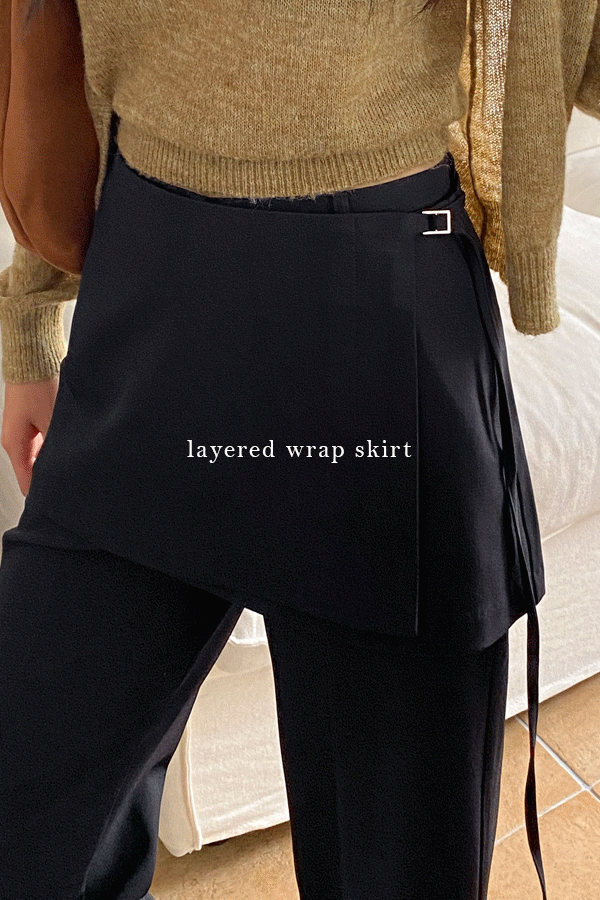 바이도자 [레이어드NO.1아이템] 유어 랩 버클 미니 스커트