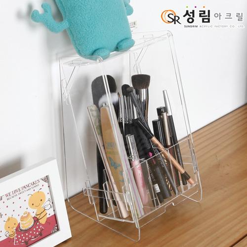메이크업 브러쉬 꽂이 펜슬 정리대 아크릴 화장대 정리함 S