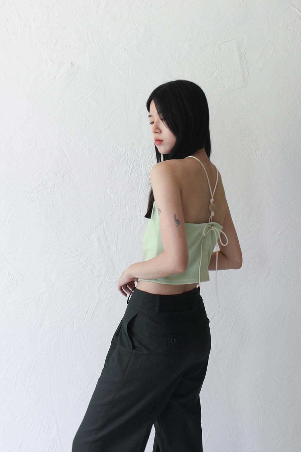 Halterneck Wooden Beads Top (MINT)