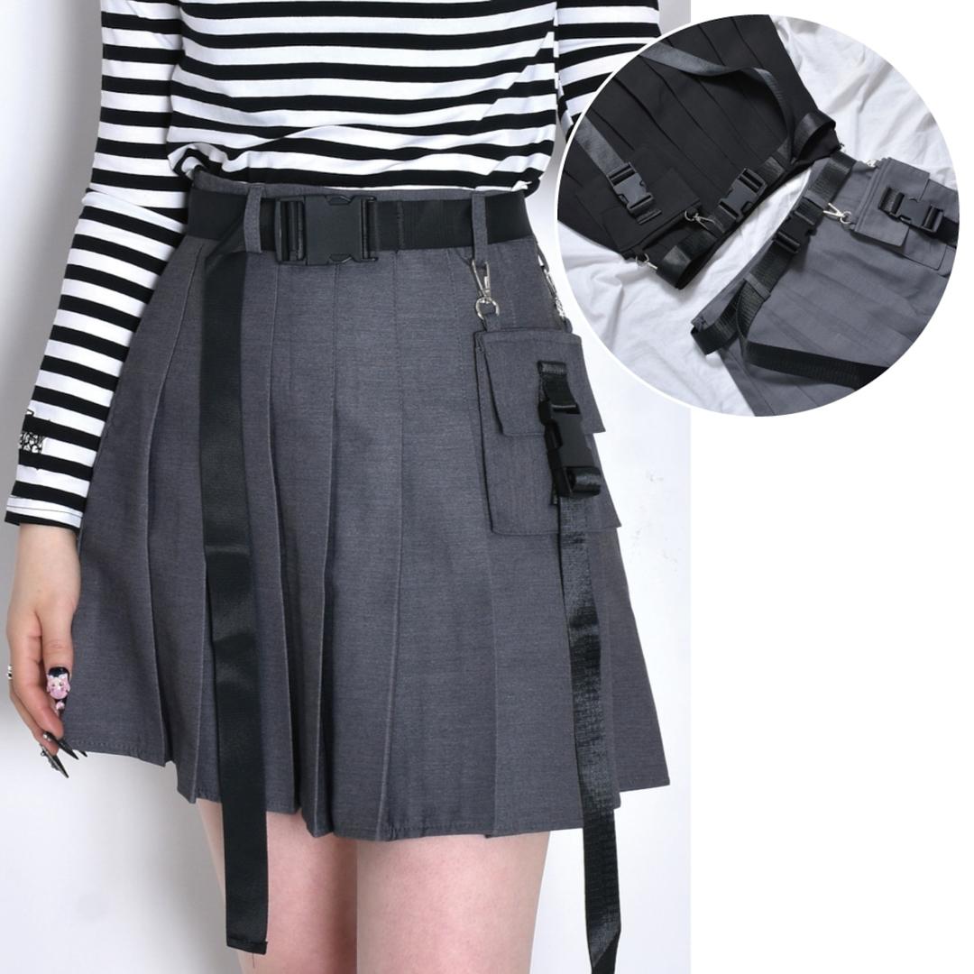 【水曜17時まで▶548円OFF！】ベルトポケットプリーツスカート | VOLCAN&APHRODITE