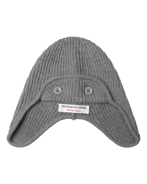 RIBBON KNIT BEANIE (GREY)