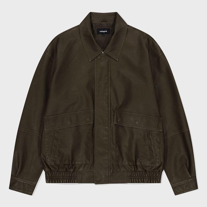 WASHED FAUX LEATHER BLOUSON BROWN(MG2EFMB940A)