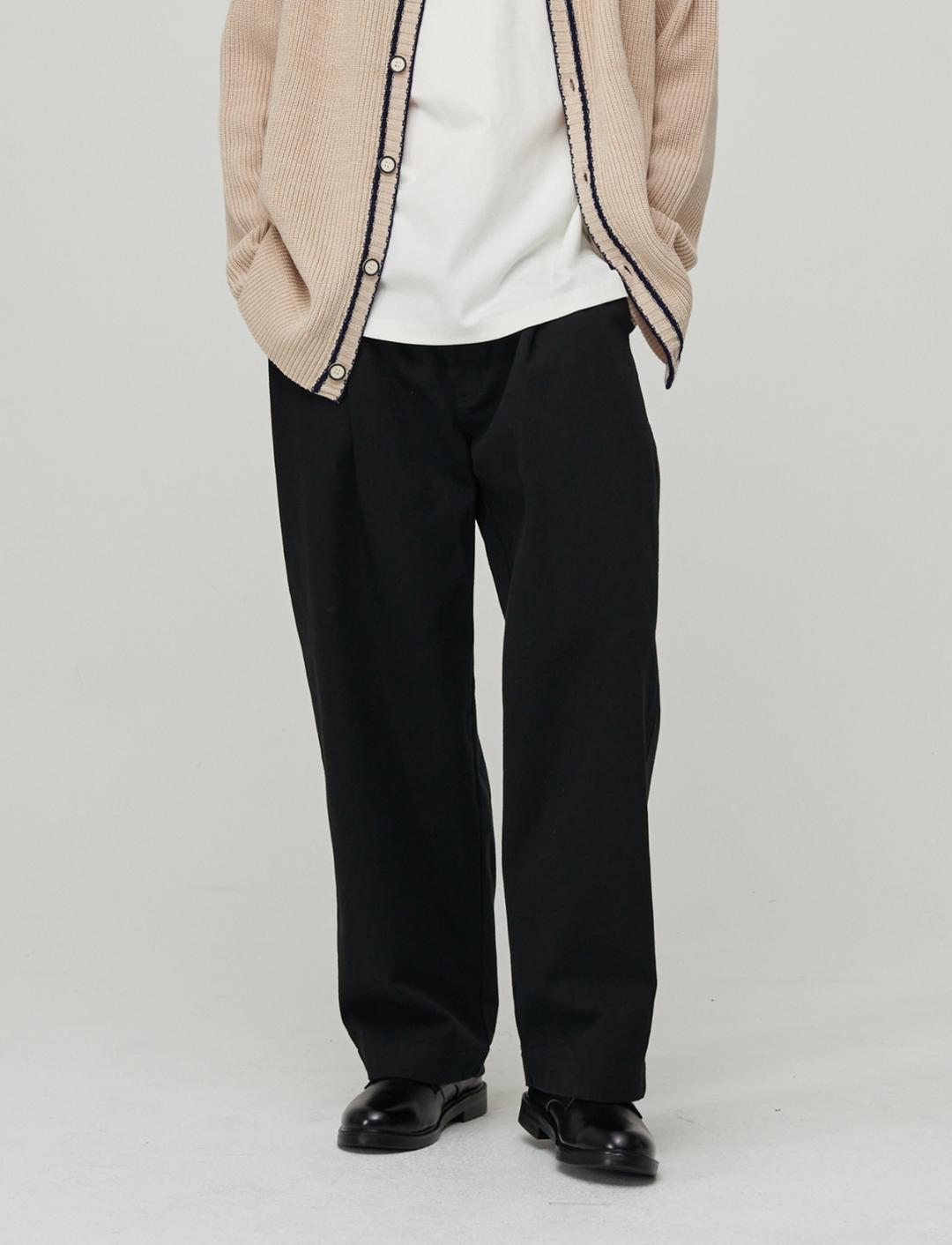 블랙 와이드 데님 팬츠