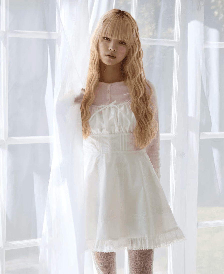 cotton pure lace camisole mini one-piece