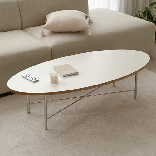 플랫 화이트 소파테이블