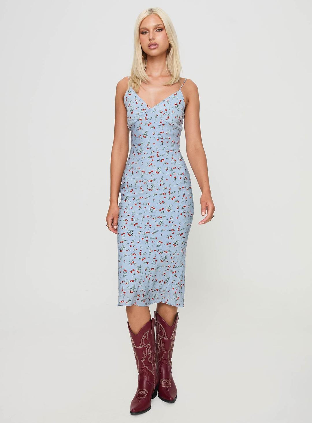 Forsell Maxi Dress Blue Floral - US 0 / Blue Floral