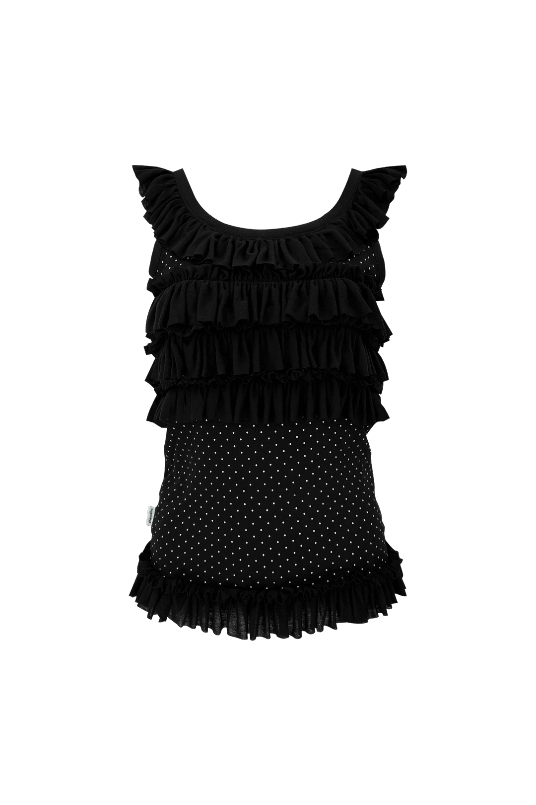 [05.22 순차 출고] FRILLY SLEEVELESS (BLACK DOT)