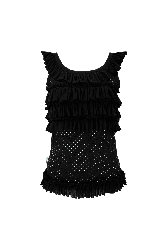 체메씨 [05.22 순차 출고] FRILLY SLEEVELESS (BLACK DOT