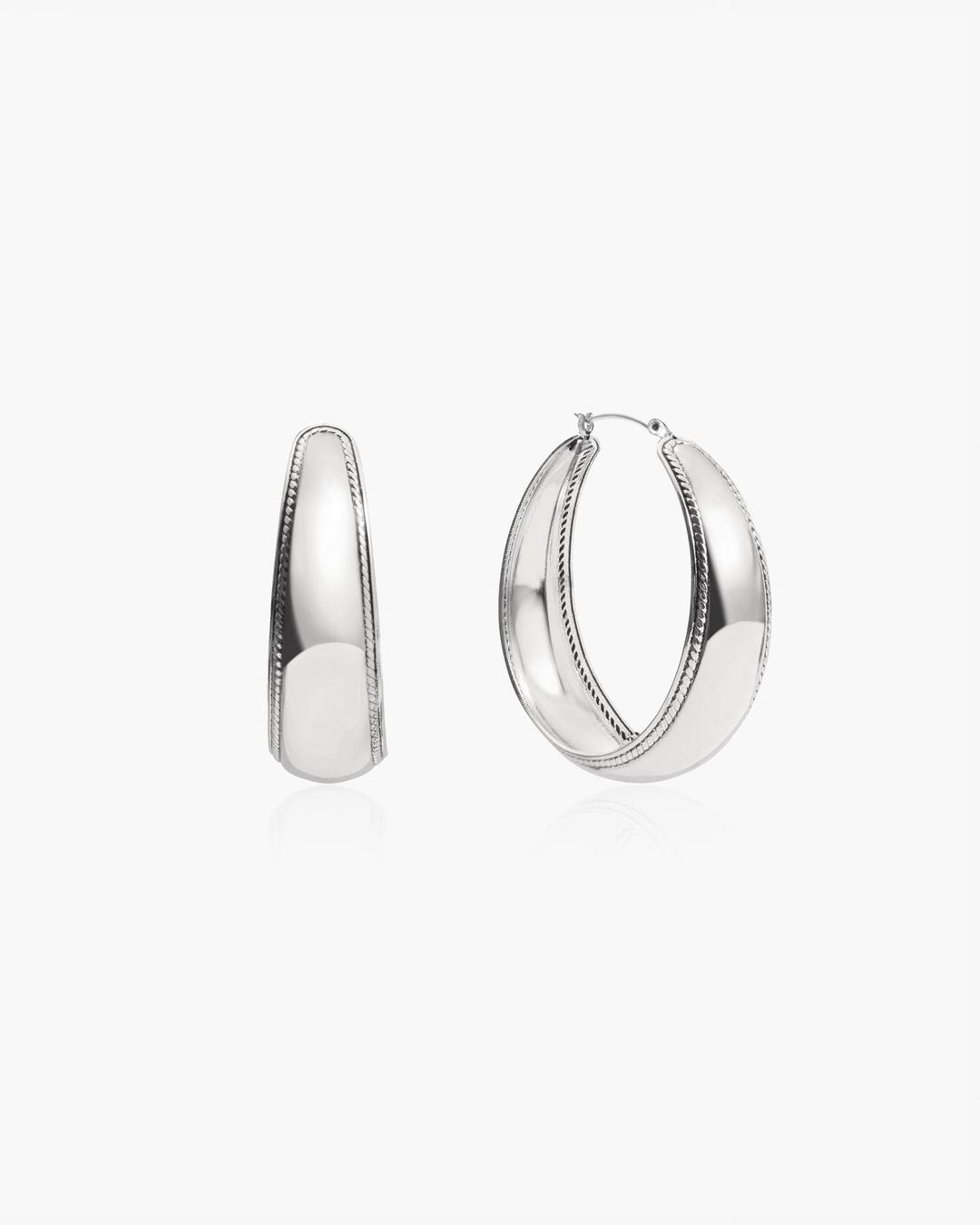 Orin Large Hoop Earrings in Silver - Silver