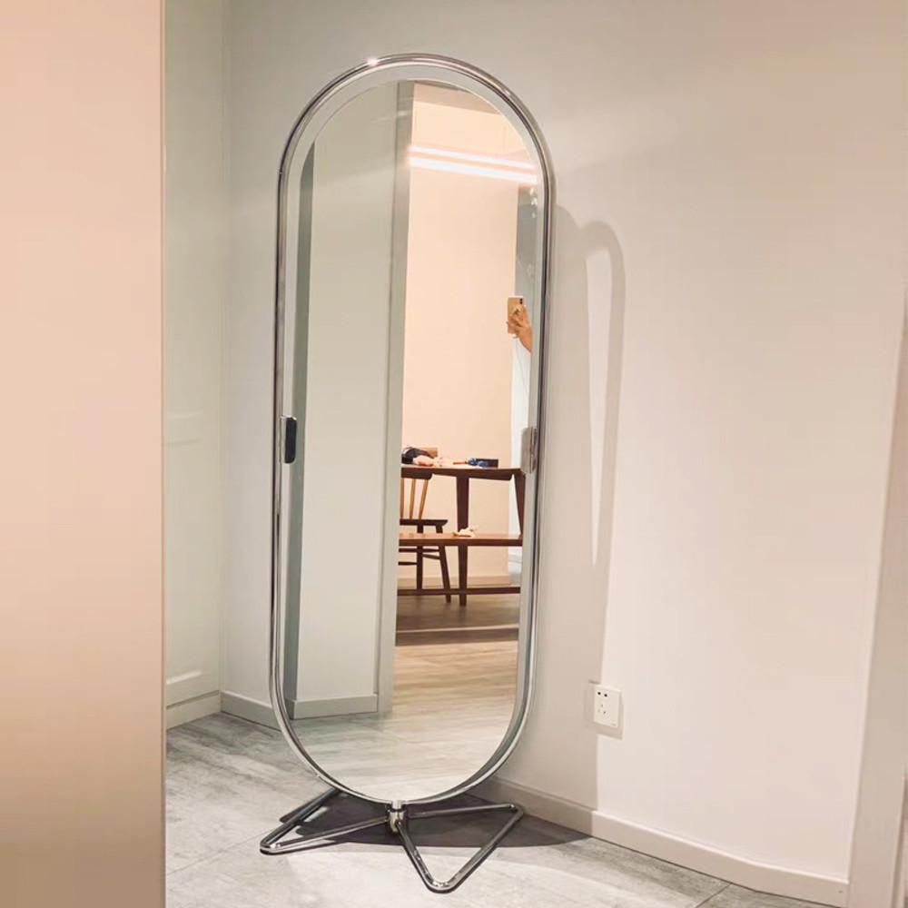 고급 스테인레스 이동식 전신 스탠드 거울 각도조절 옷가게 피팅룸 드레스룸 인테리어