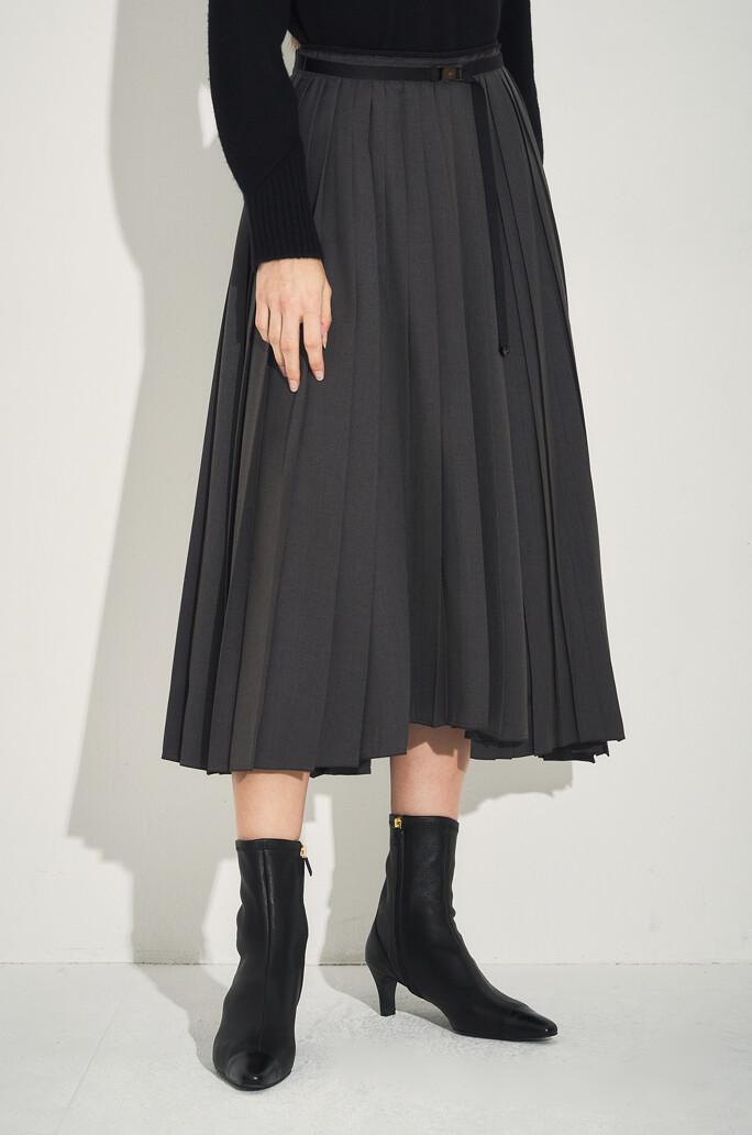 [MINE] 벨티드 플리츠 스커트