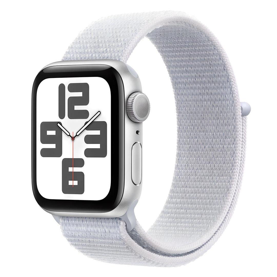 Apple 정품 2024 애플워치 SE 2세대 알루미늄 케이스, 40mm, GPS, 실버 / 블루 클라..., Loop