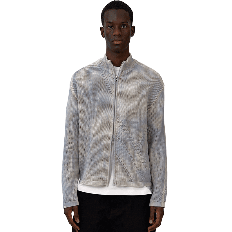[DBETTER] SPRAYED NET ZIP UP CARDIGAN (SPRAY BLUE)