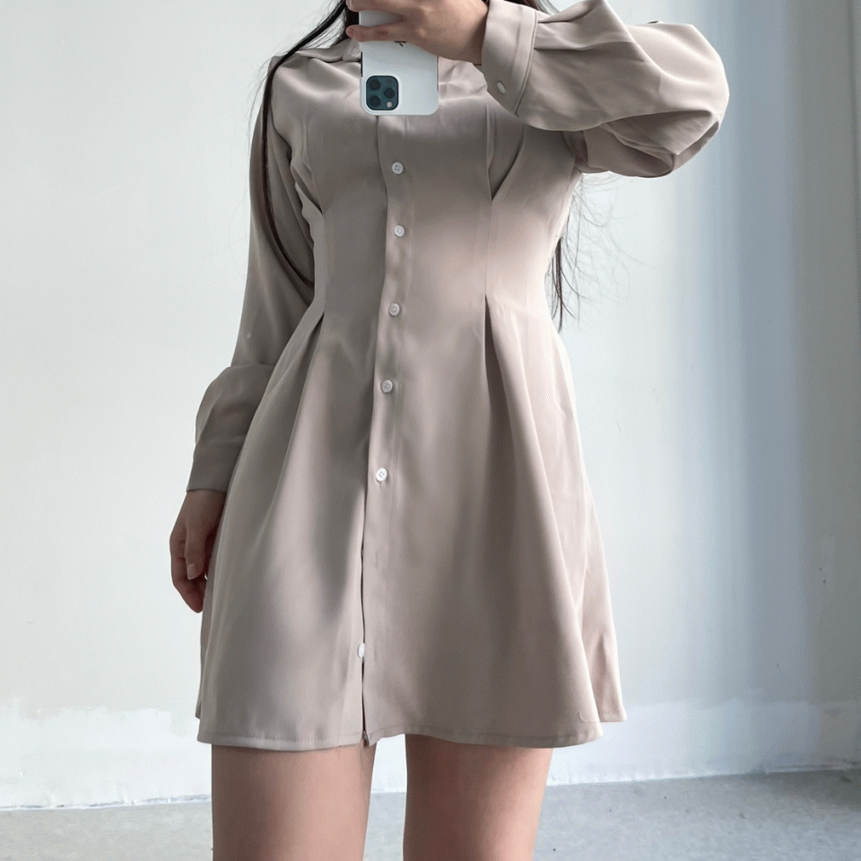 ♥자체제작♥ S~XL 일단 입고보는 핀턱 원피스 (허리뒷밴딩)