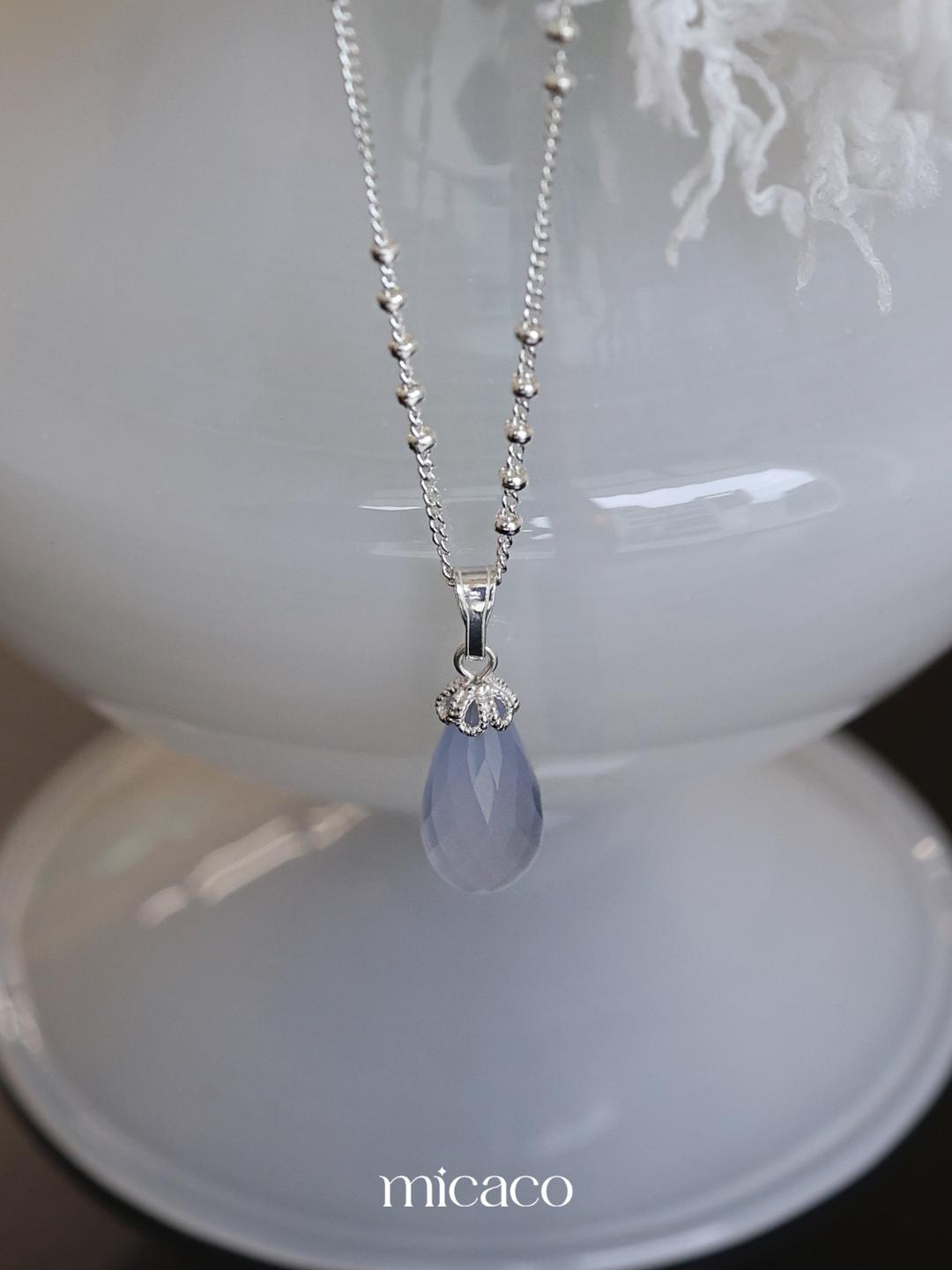 네츄럴 칼네도니아 천연원석 물방울 다이아컷팅 목걸이