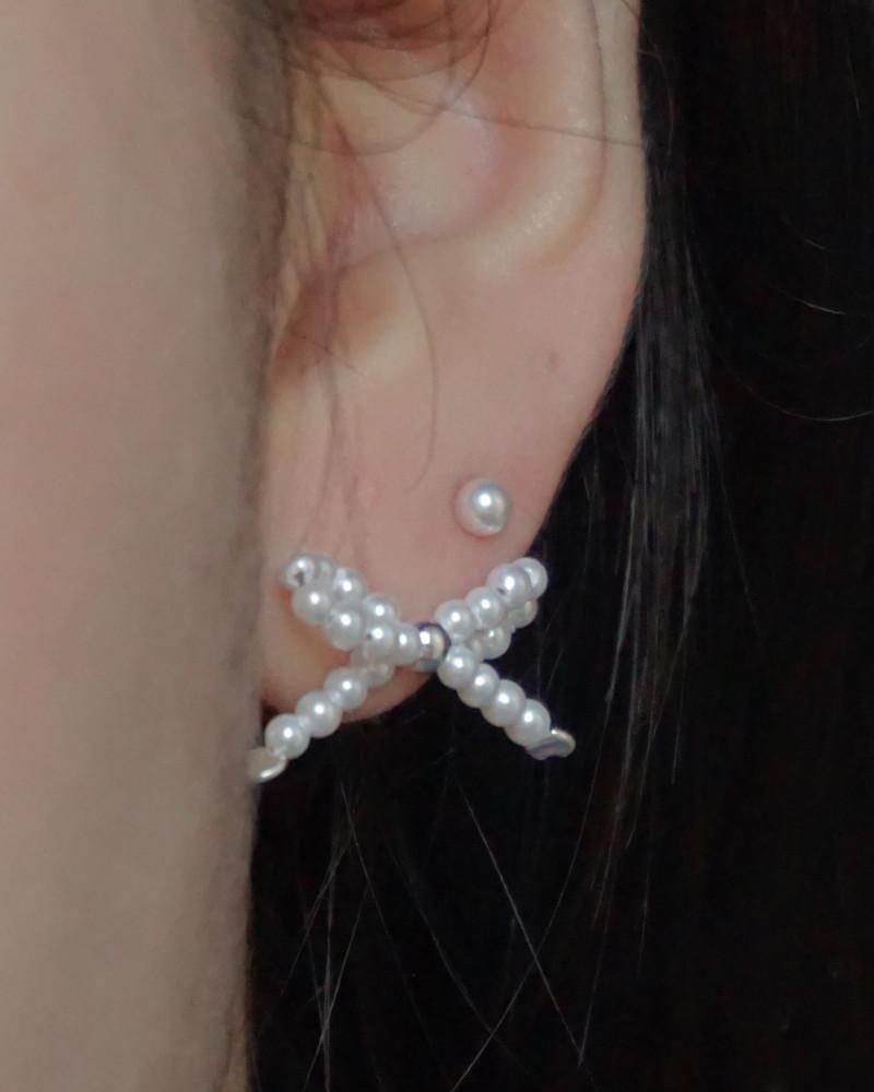 마고 925 프롬 리본 귀걸이