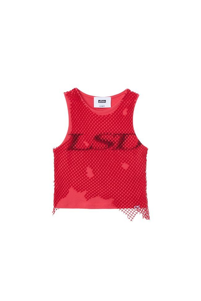 [Runway] Mesh Layered Sleeveless Top_Red