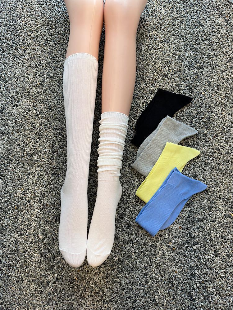 피크닉 봄 여름 골지 니삭스 롱 무릎 반스타킹 양말