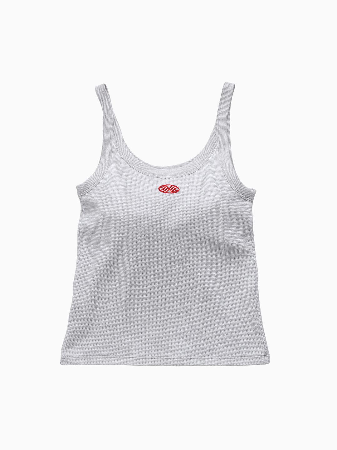 Track Logo Reversible Waffle Sleeveless_White Melange