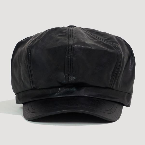 Leather Beret_Black