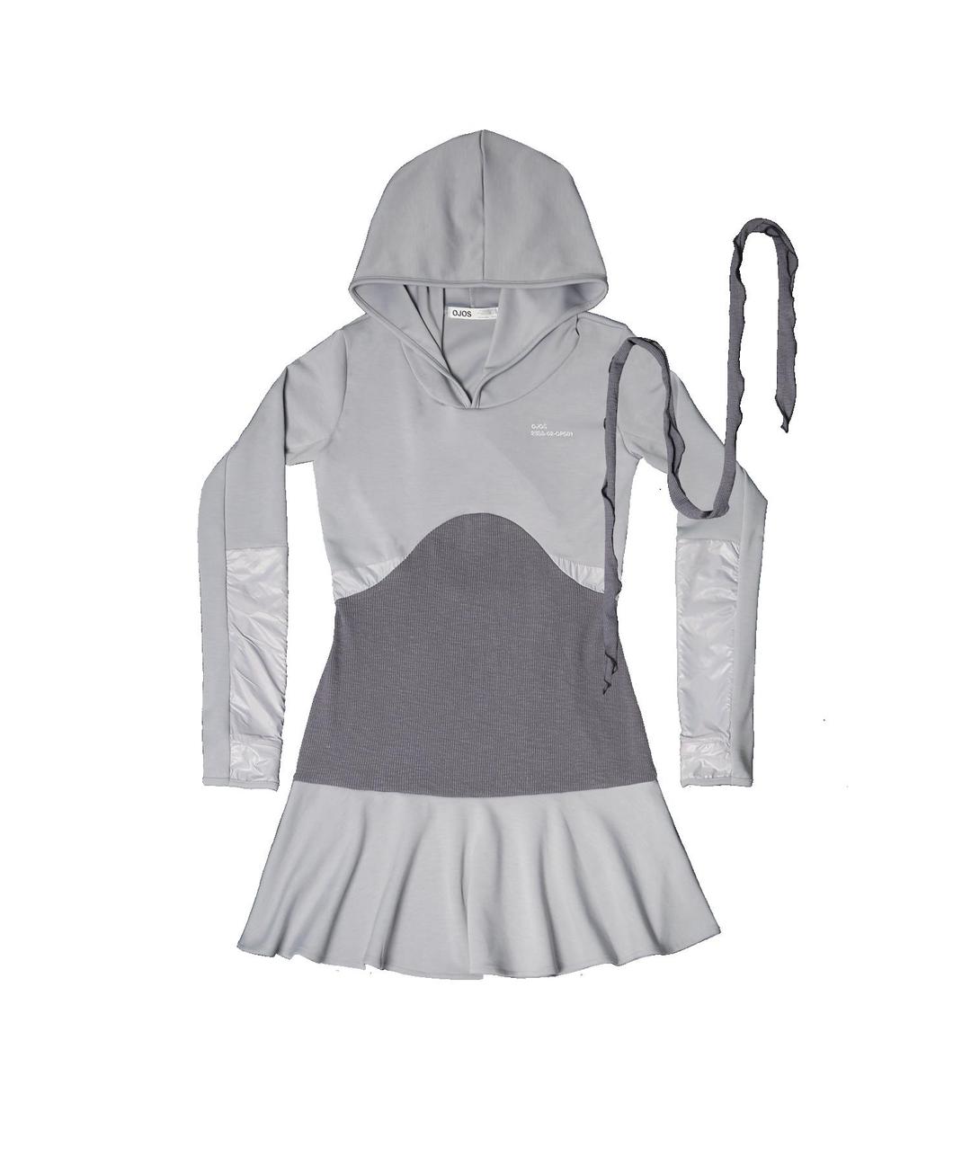 [단독ㅣ~4/30]Scarf Hoodie One-Piece / Cool Grey
