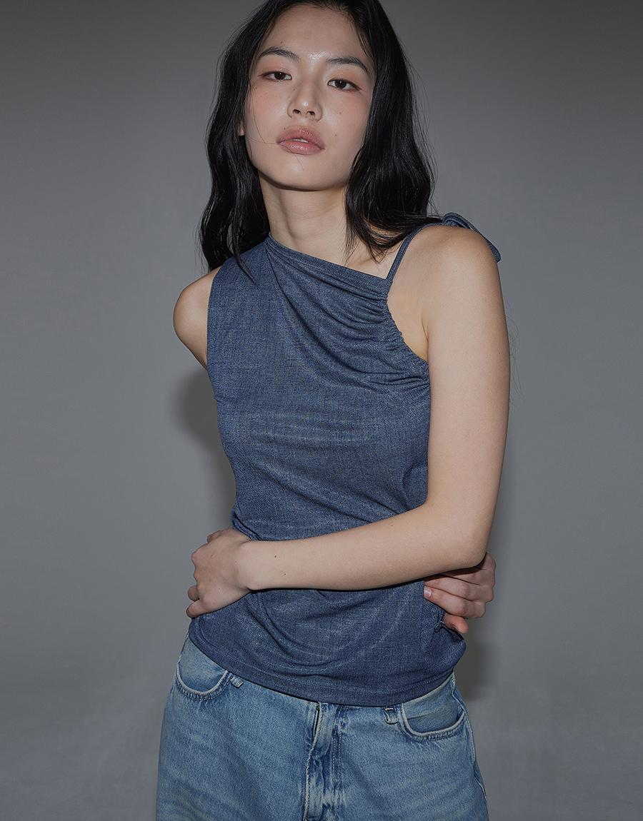DENIM-LIKE ARMHOLE ADJUSTABLE TOP