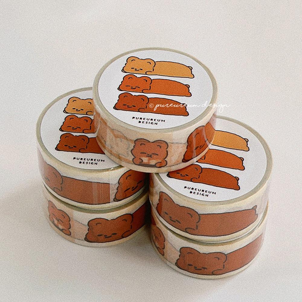 푸르름디자인 큐피드 곰 라벨 마스킹 테이프