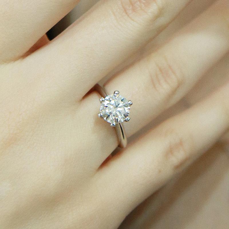 모이사나이트 베이직 1캐럿 반지 (실버925)