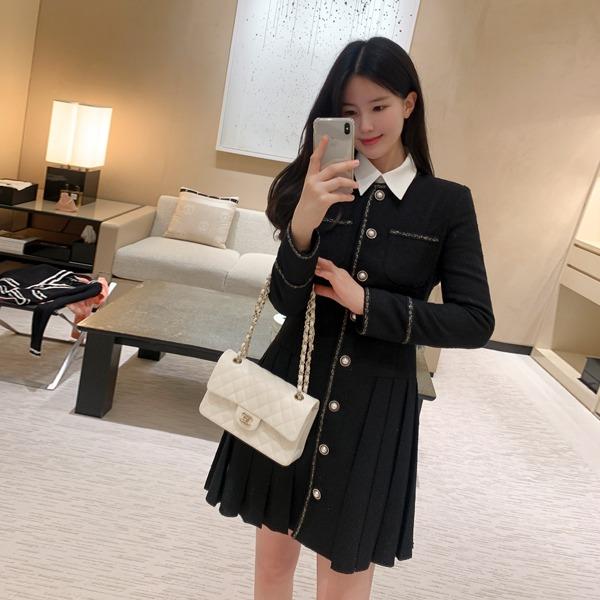 르본 트위드 자켓 원피스