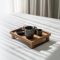 티크 우드 소반 트레이 쟁반