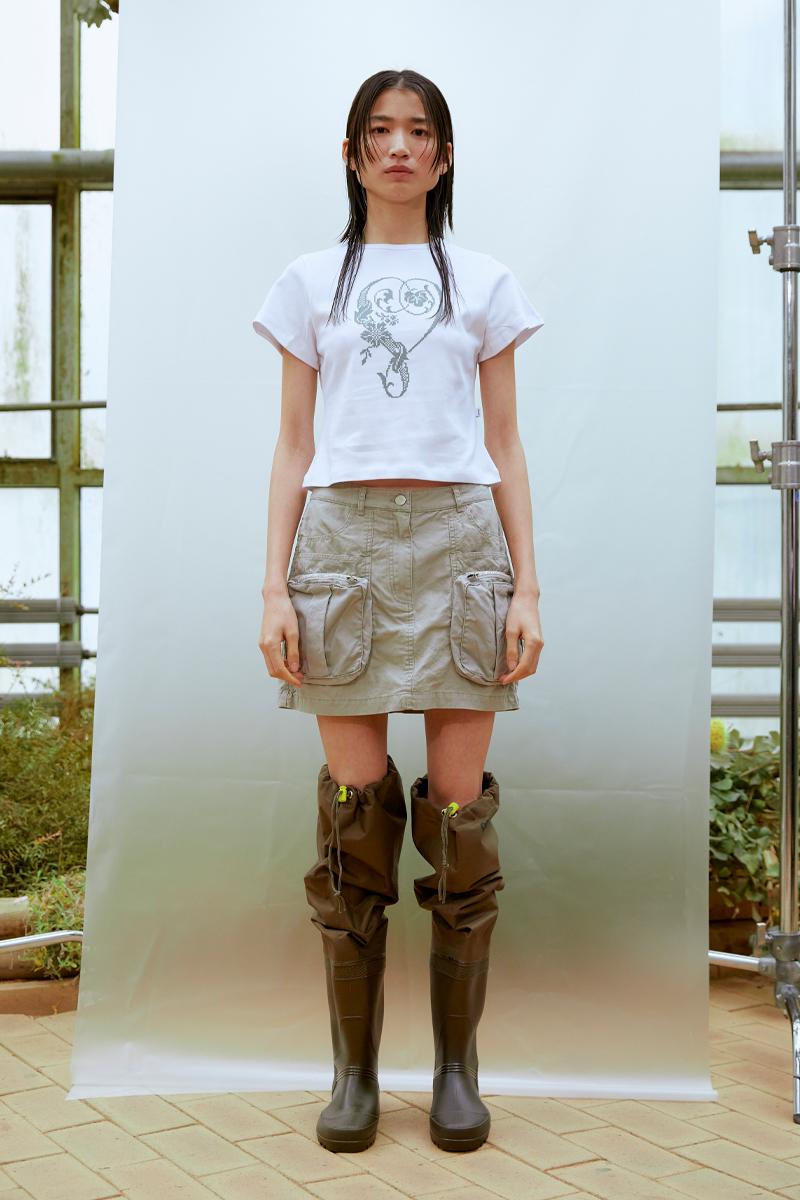 Cargo Mini Skirt (BEIGE)