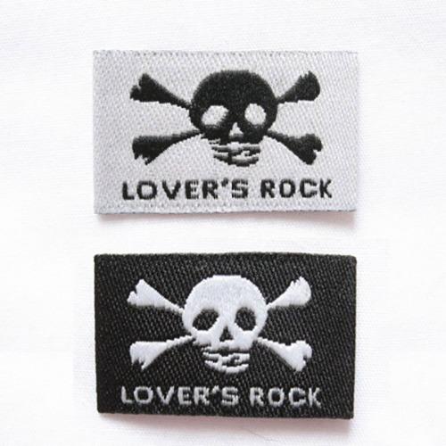 흰색 검정 해골 러버스락 국산 직조라벨 2가지