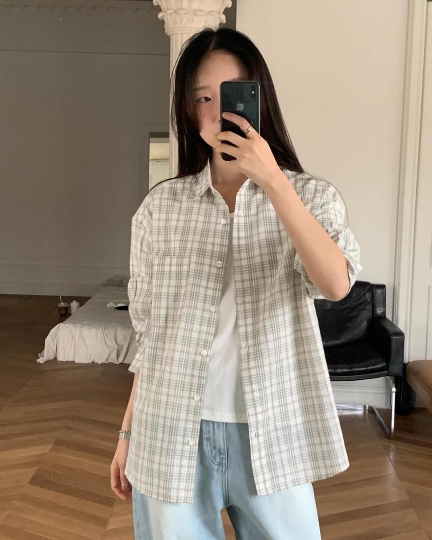 아파트먼트프라토 [JINSIM] 진심 에디트 셔츠 시어서커 썸머 긴팔 남방 (3color)